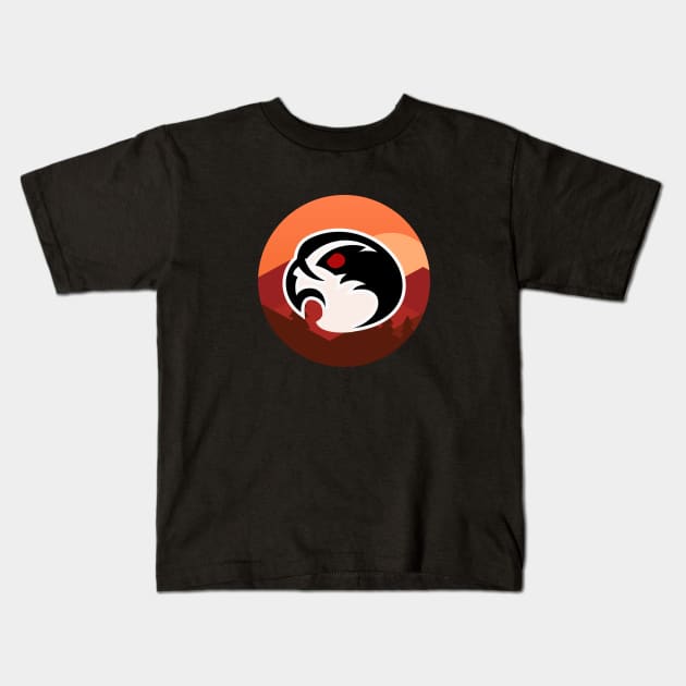 Falcon in the Desert Kids T-Shirt by Johnitees